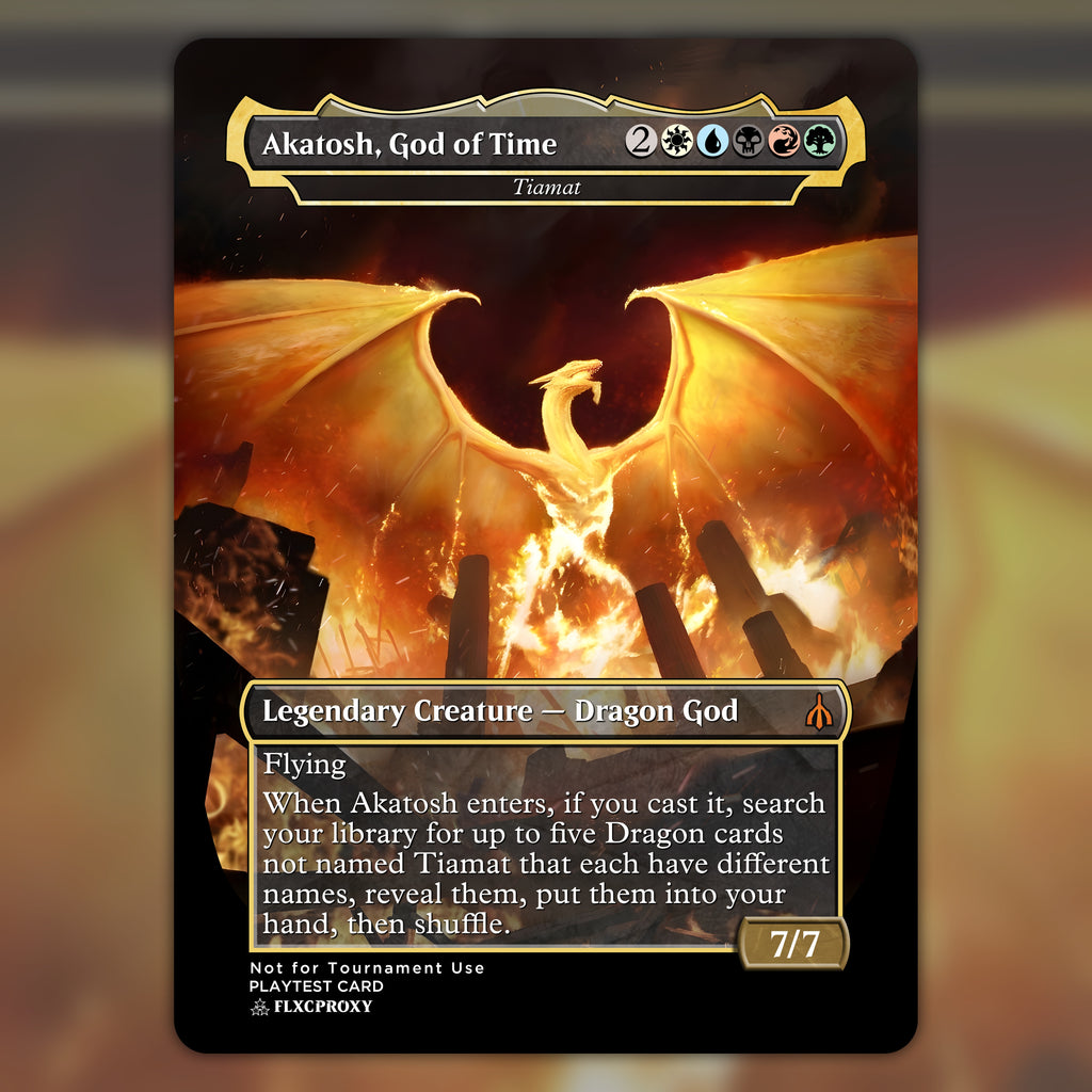 Tiamat MTG Proxy Akatosh, Dragon God of Time