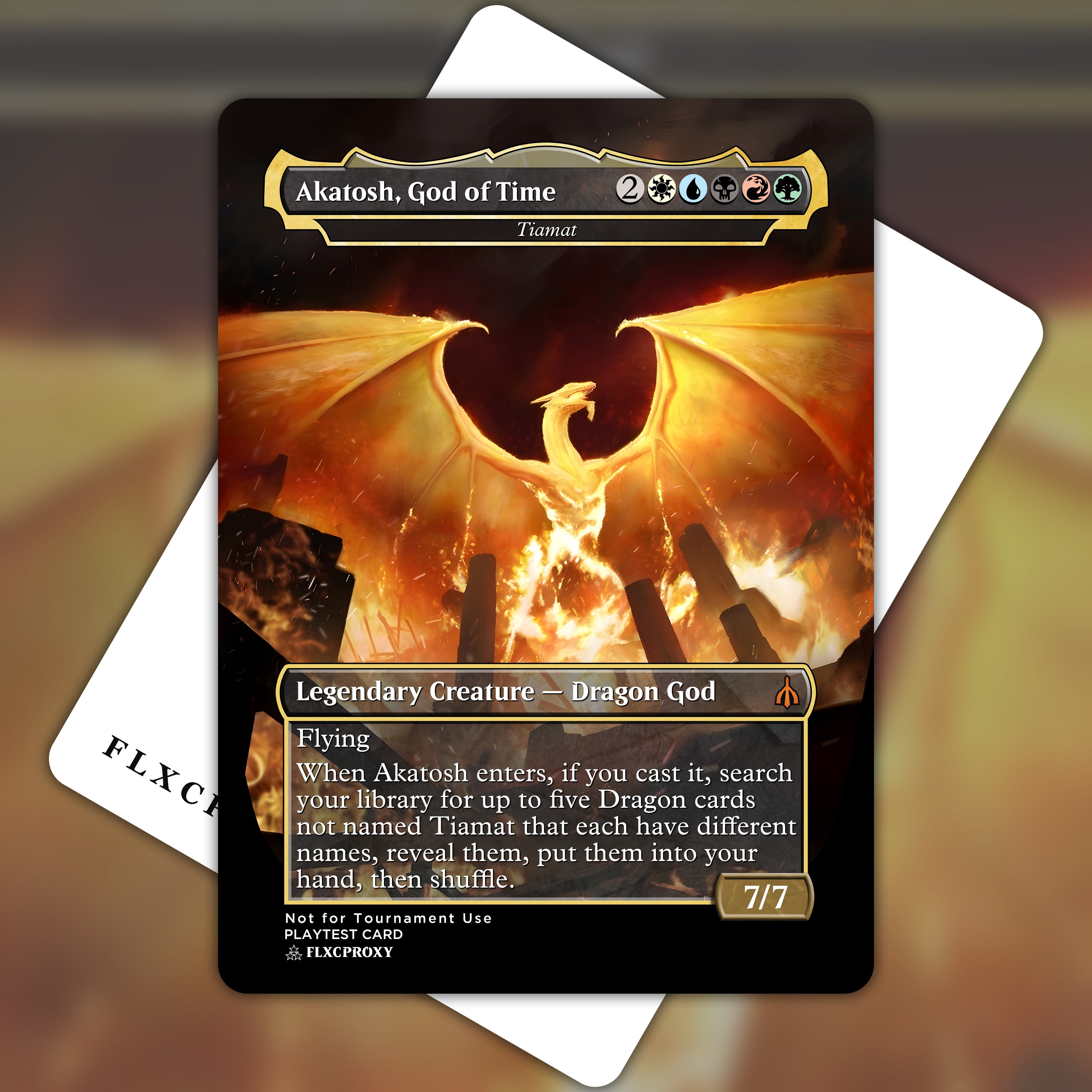 Tiamat MTG Proxy Akatosh, Dragon God of Time