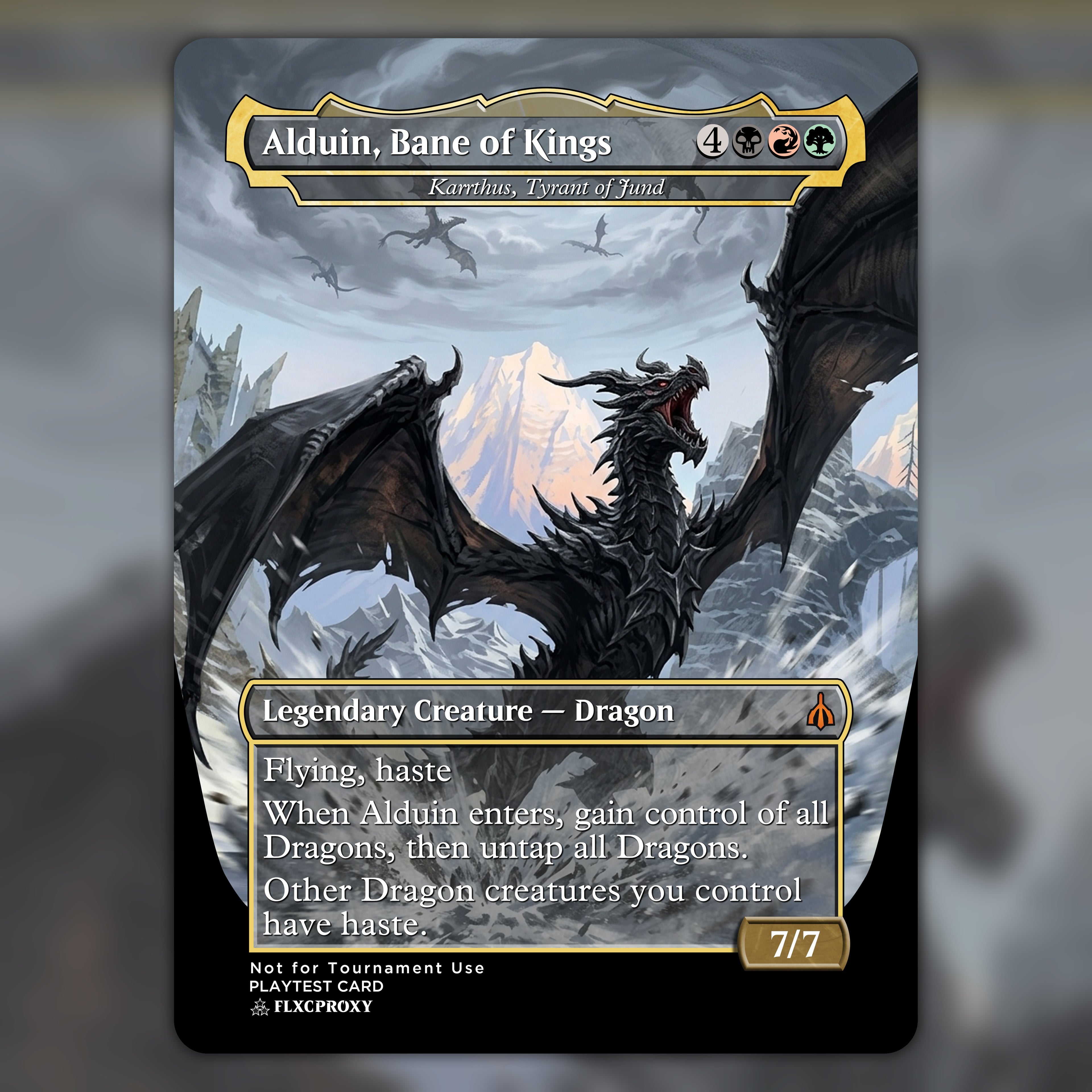 Karrthus, Tyrant of Jund MTG Proxy Alduin, Bane of Kings