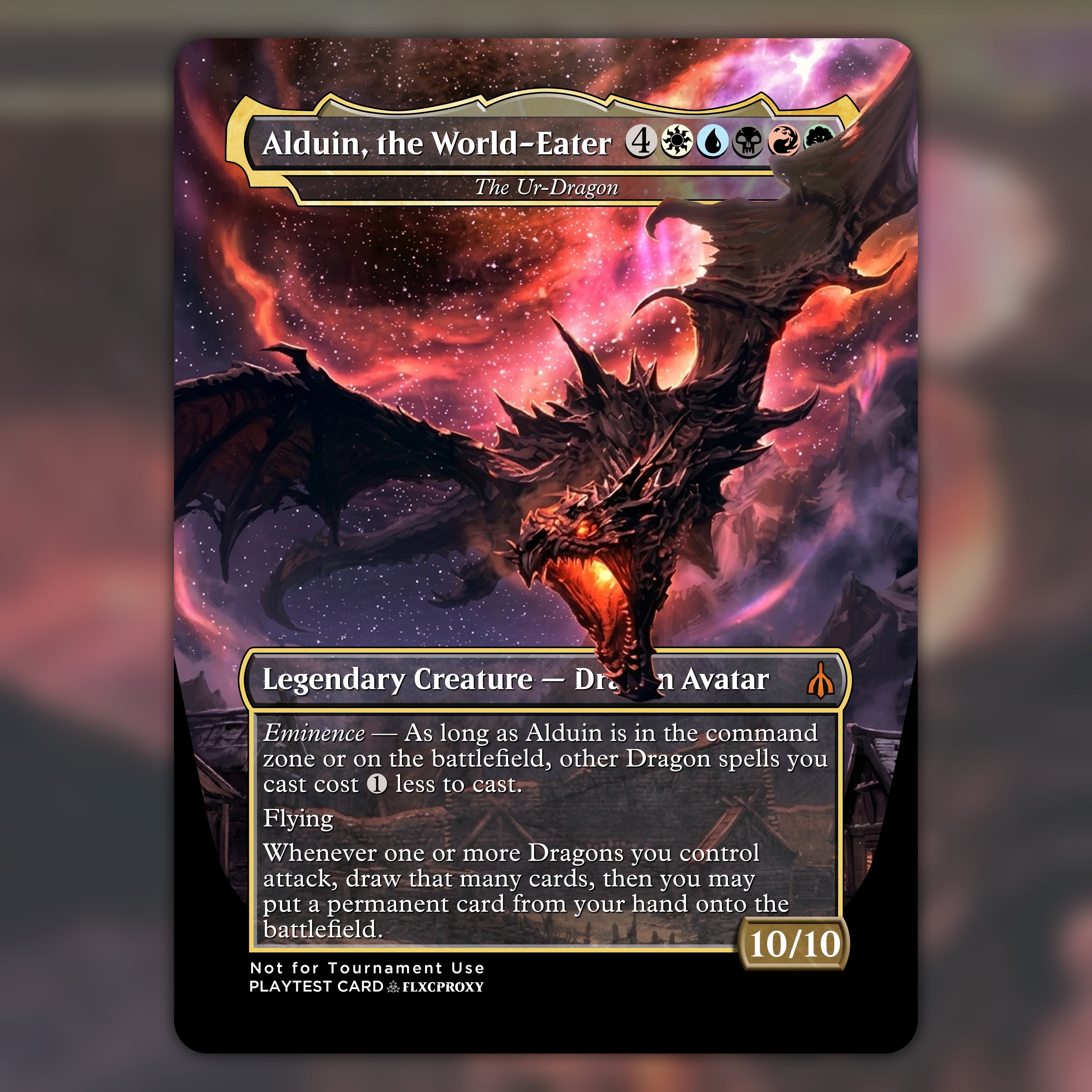 The Ur-Dragon MTG Proxy Alduin, the World-Eater