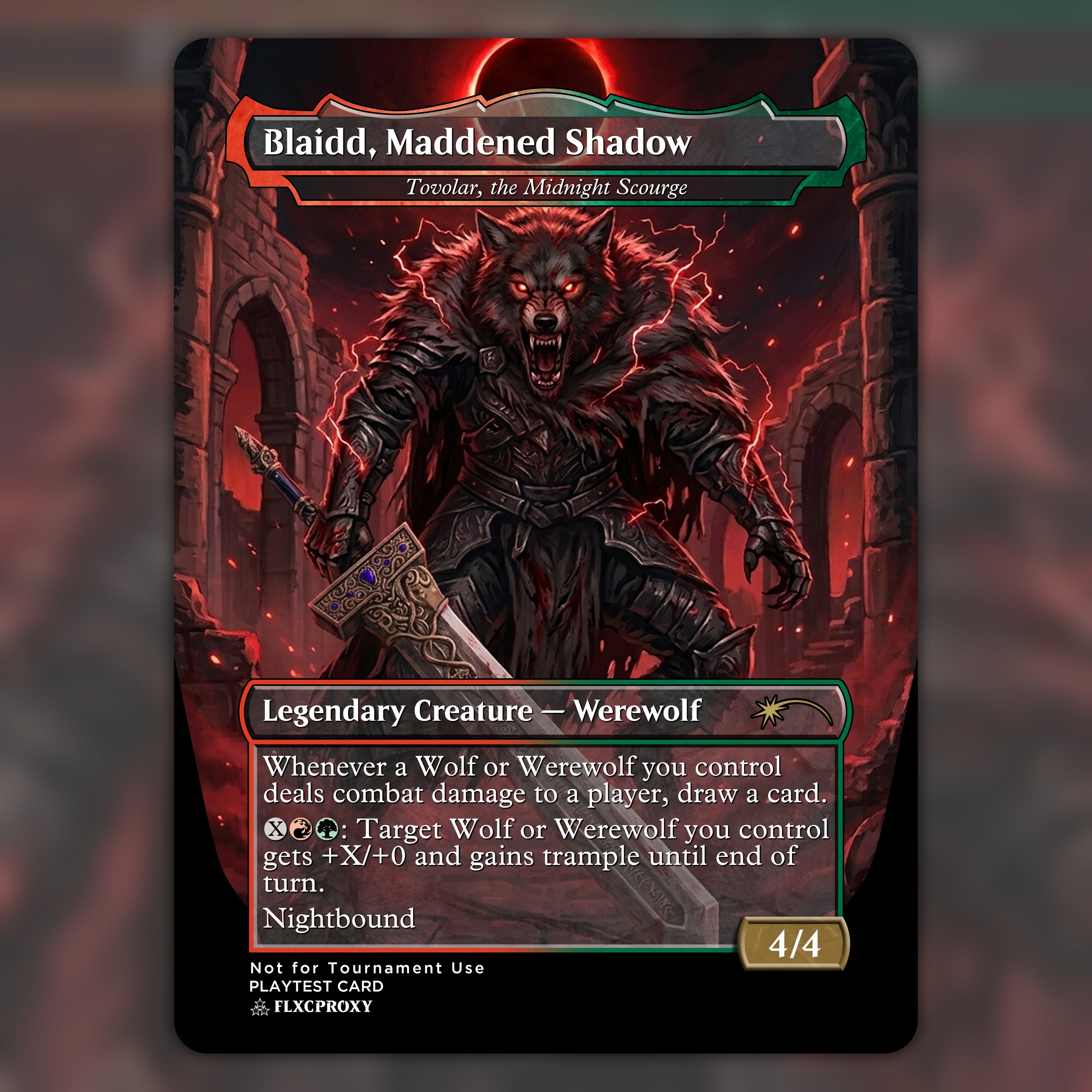 Tovolar, the Midnight Scourge MTG Proxy Blaidd, Maddened Shadow