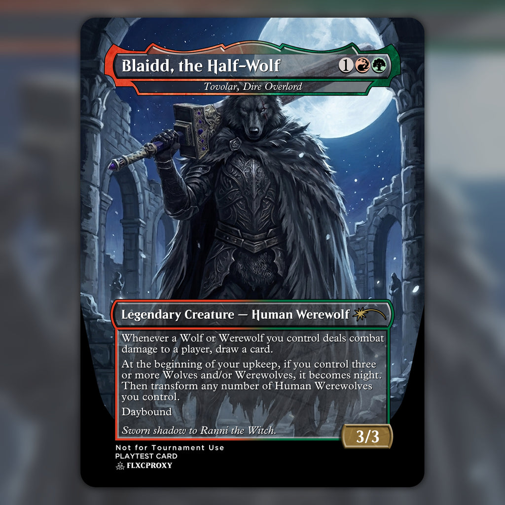 Tovolar, Dire Overlord MTG Proxy Blaidd, the Half-Wolf