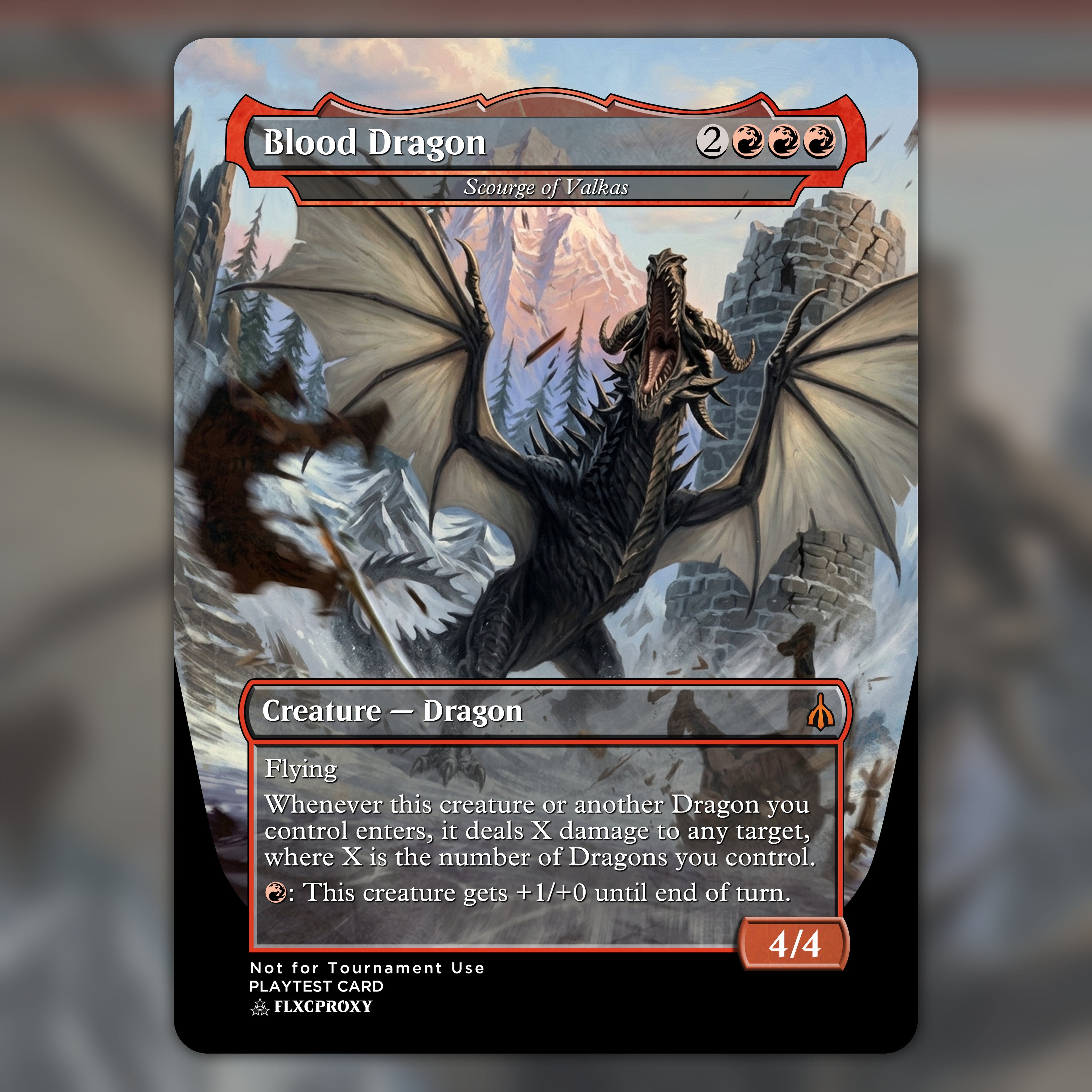 Scourge of Valkas MTG Proxy Blood Dragon