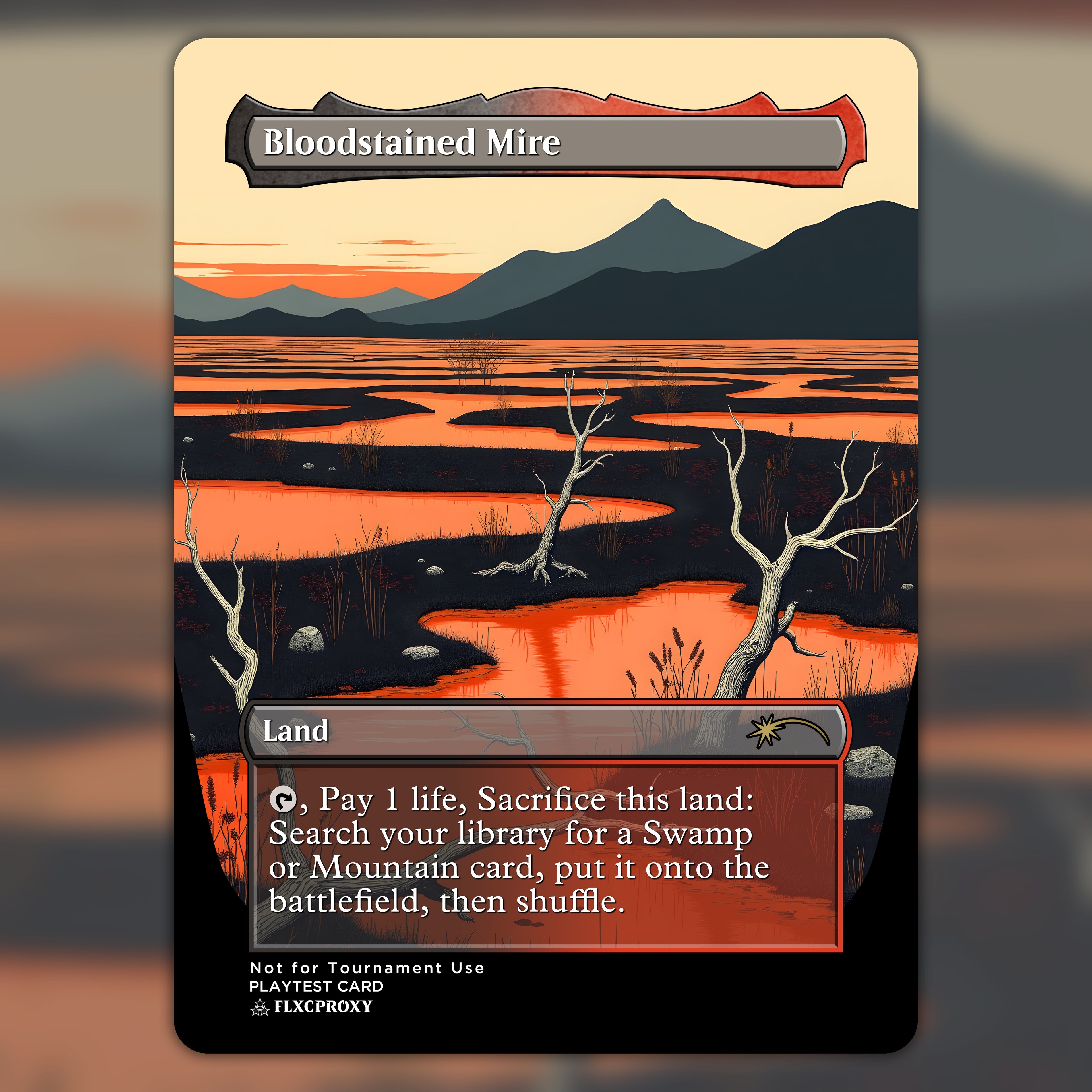 Bloodstained Mire MTG Proxy Ukiyo-e