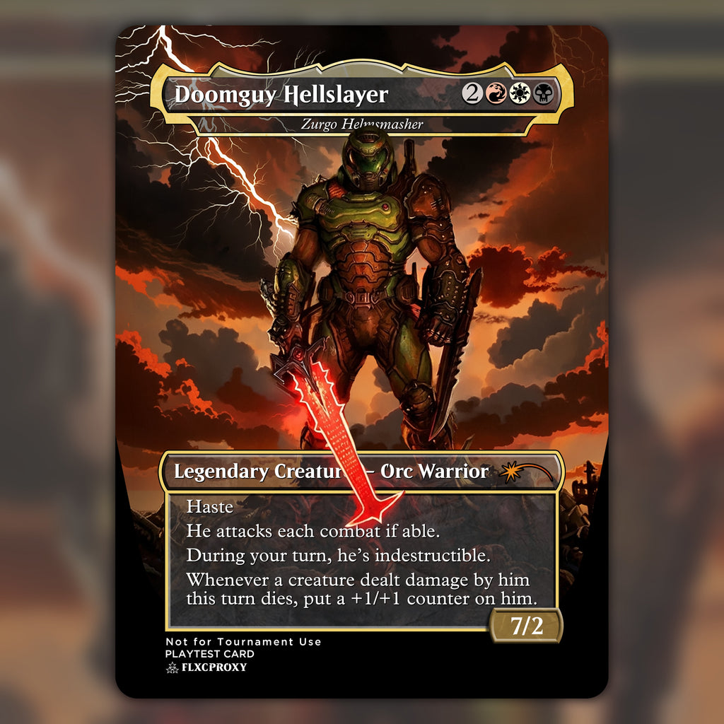 Zurgo Helmsmasher MTG Proxy Doomguy Hellslayer