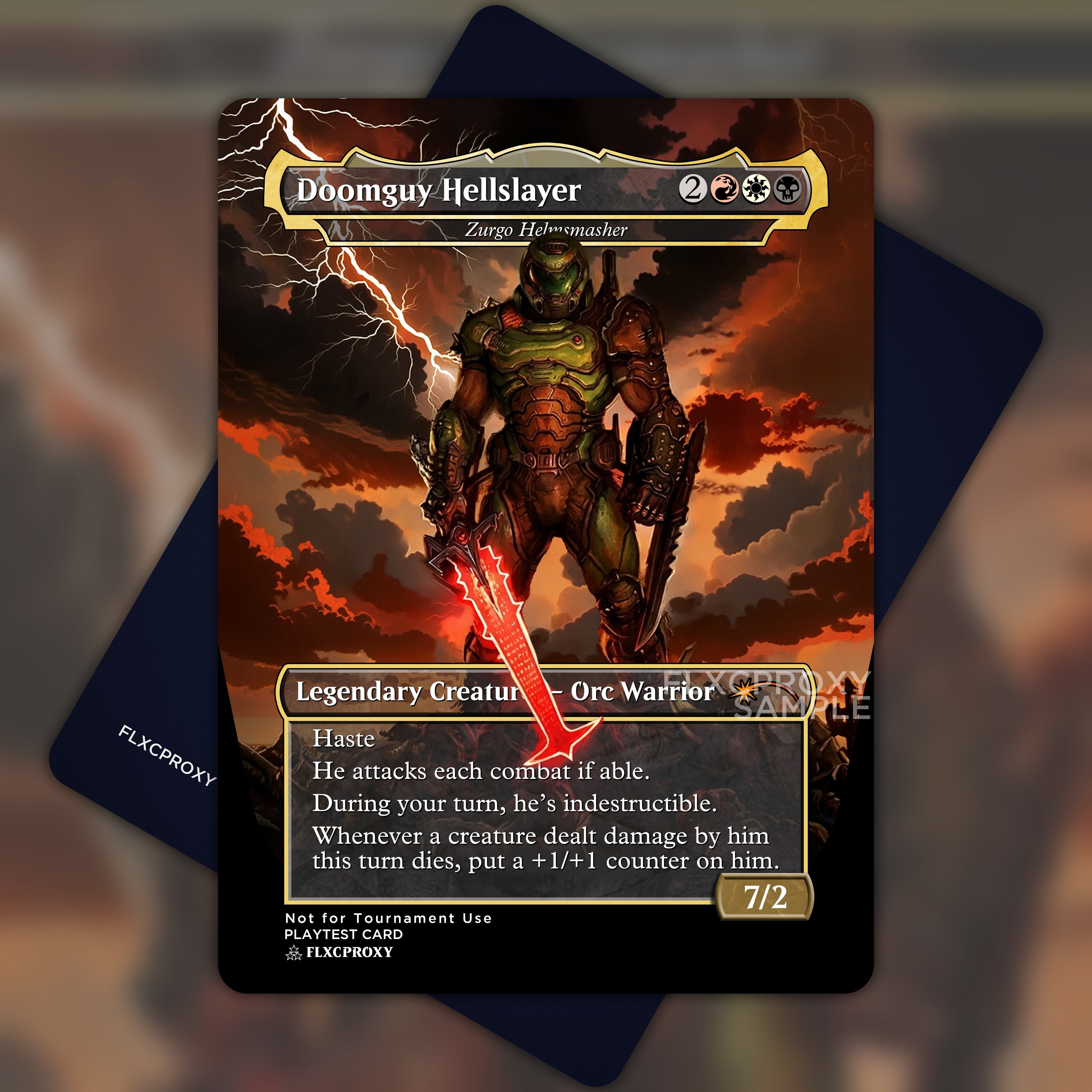 Zurgo Helmsmasher MTG Proxy Doomguy Hellslayer