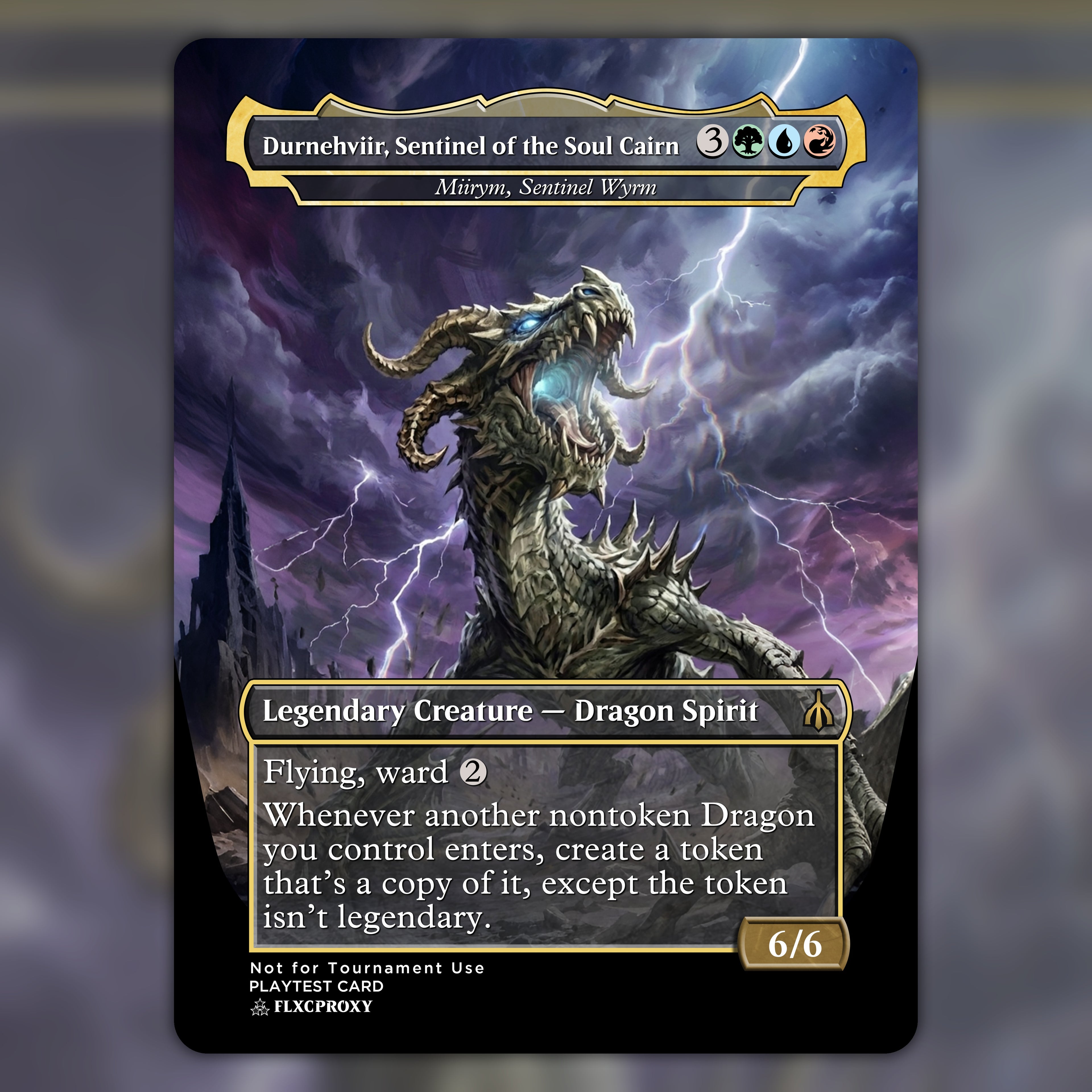 Miirym, Sentinel Wyrm MTG Proxy Durnehviir, Sentinel of the Soul Cairn