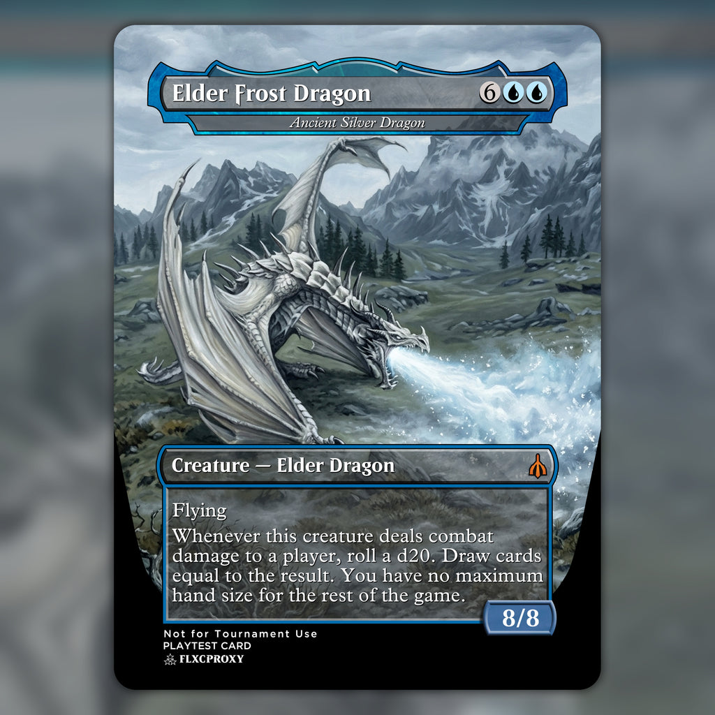 Ancient Silver Dragon MTG Proxy Elder Frost Dragon