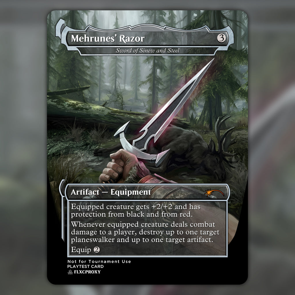 Sword of Sinew and Steel MTG Proxy Mehrunes' Razor