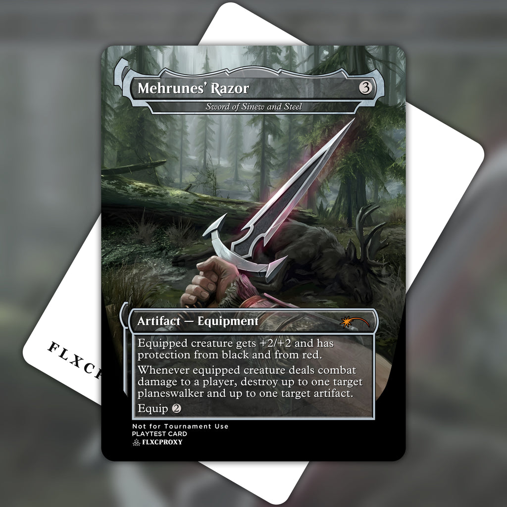 Sword of Sinew and Steel MTG Proxy Mehrunes' Razor