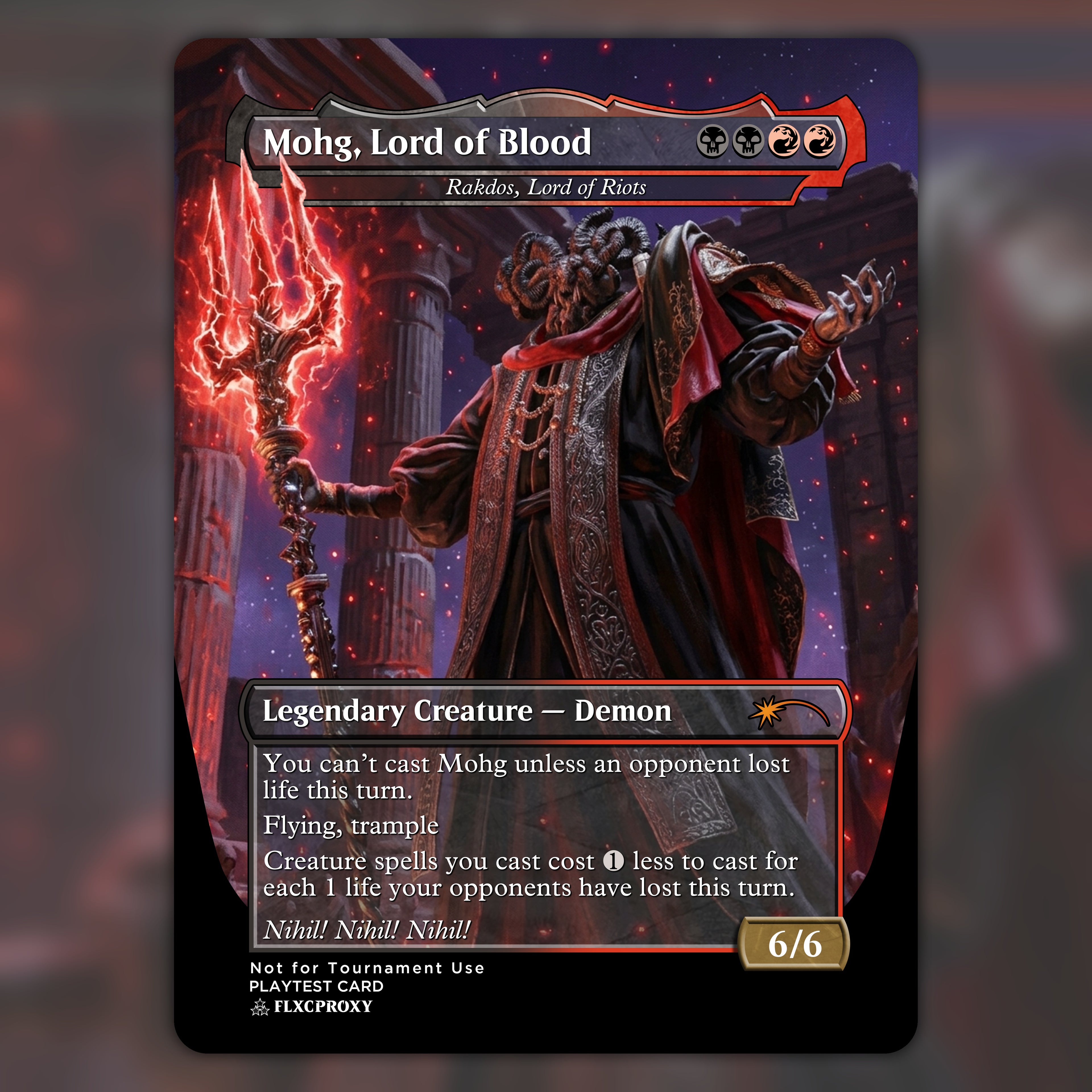 Rakdos, Lord of Riots MTG Proxy Mohg, Lord of Blood