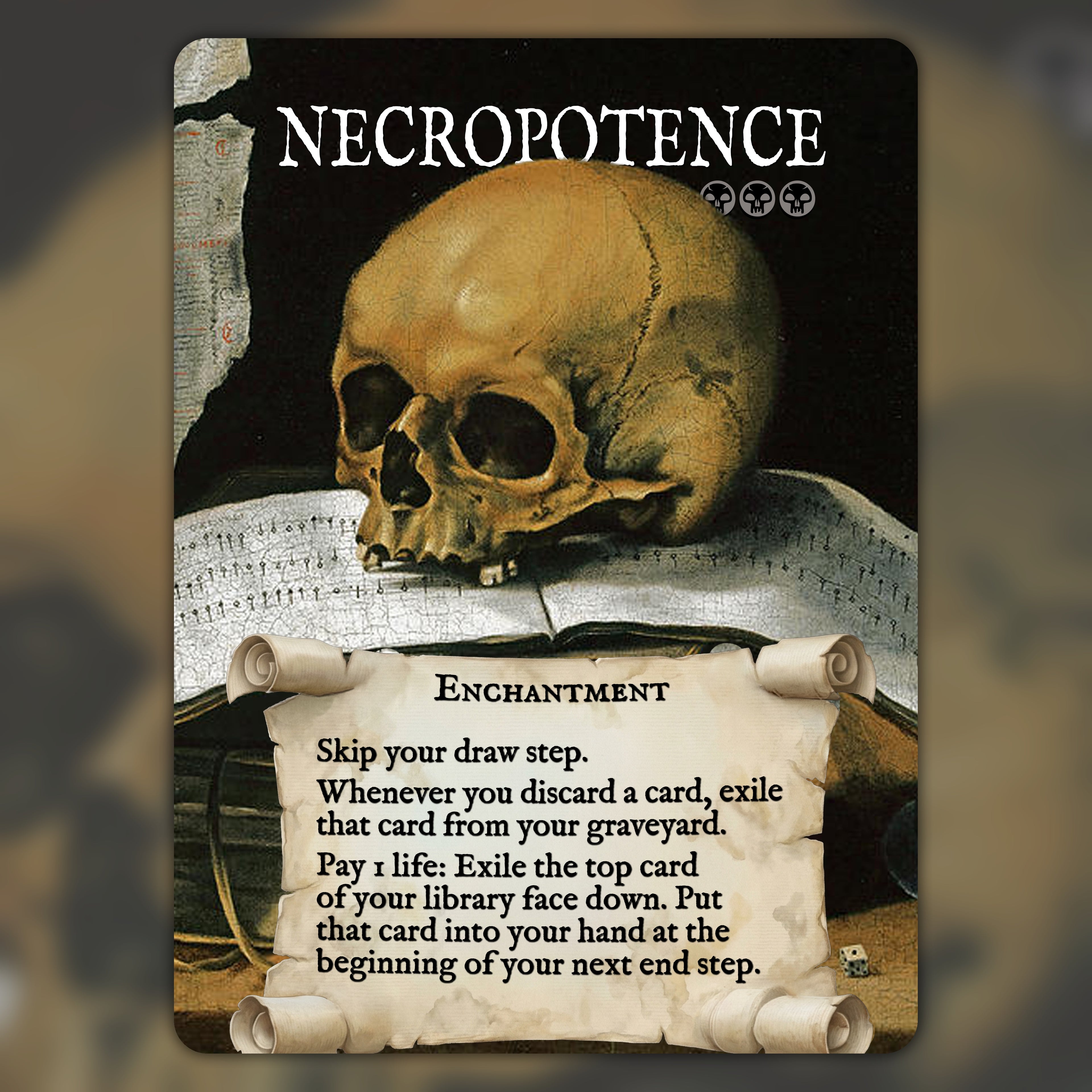 Necropotence MTG Proxy Painterly