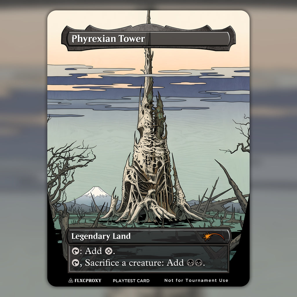 Phyrexian Tower MTG Proxy Ukiyo-e