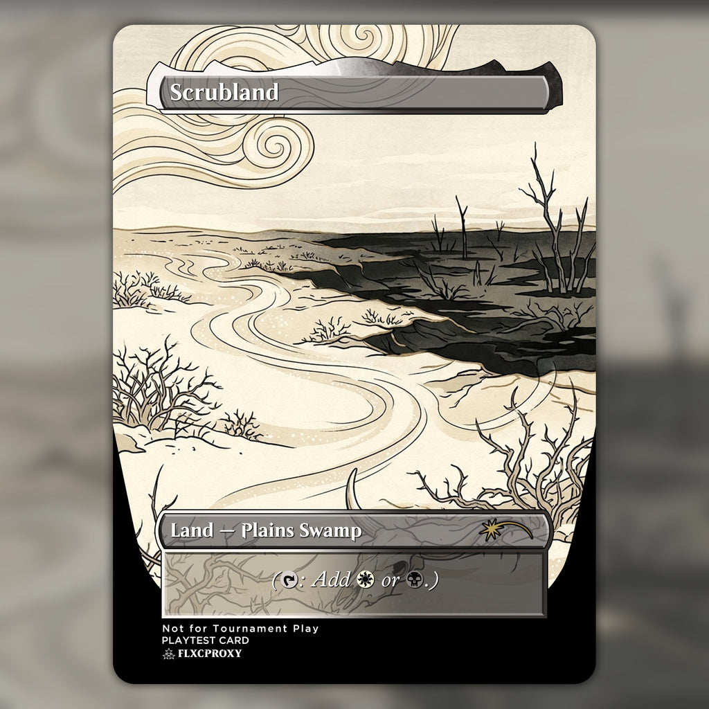 Scrubland MTG Proxy Full Art