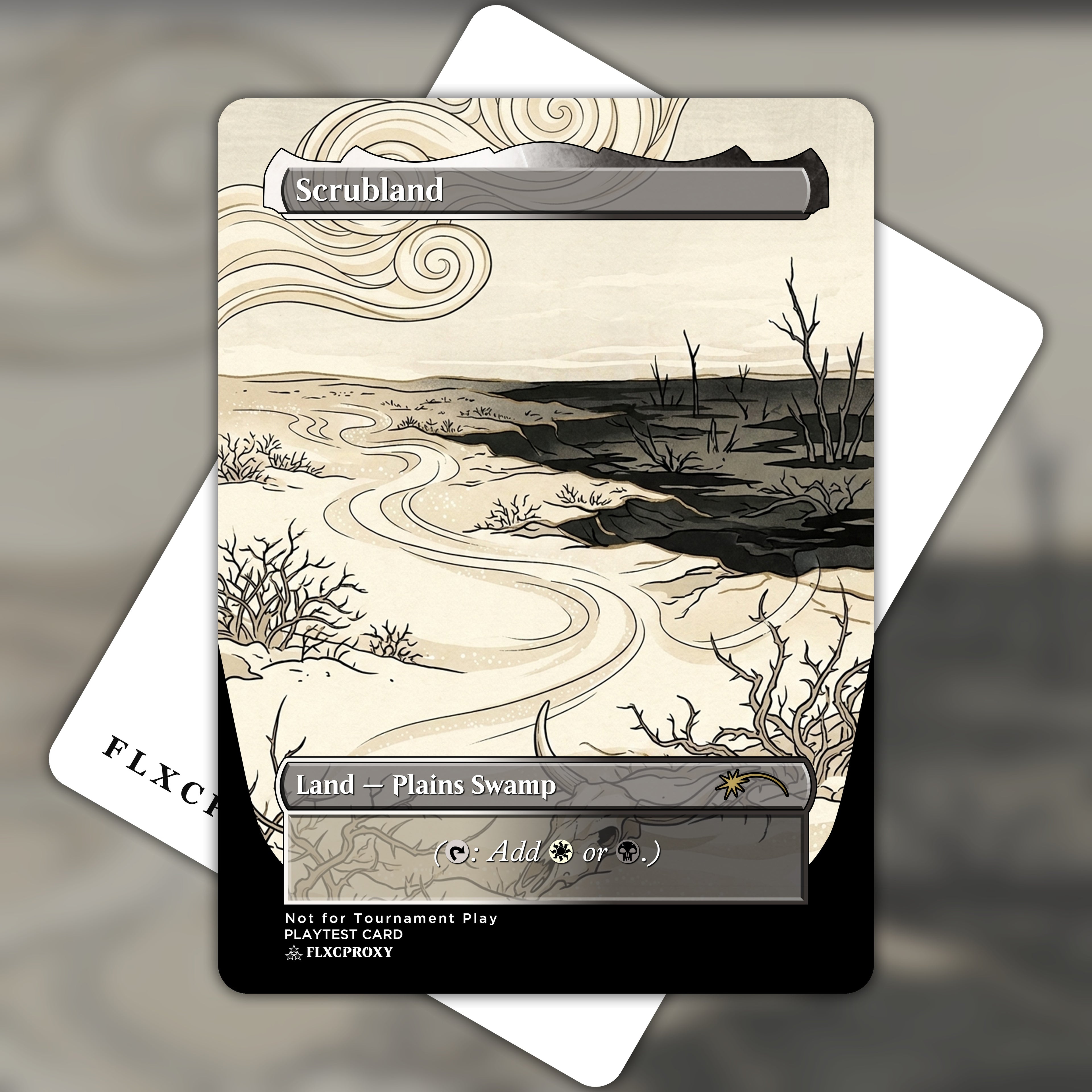 Scrubland MTG Proxy Full Art