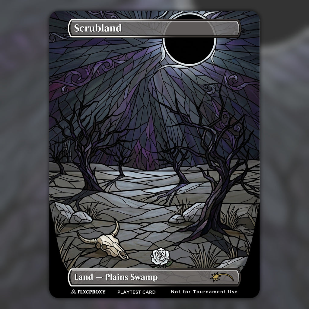 Scrubland MTG Proxy Stained Glass