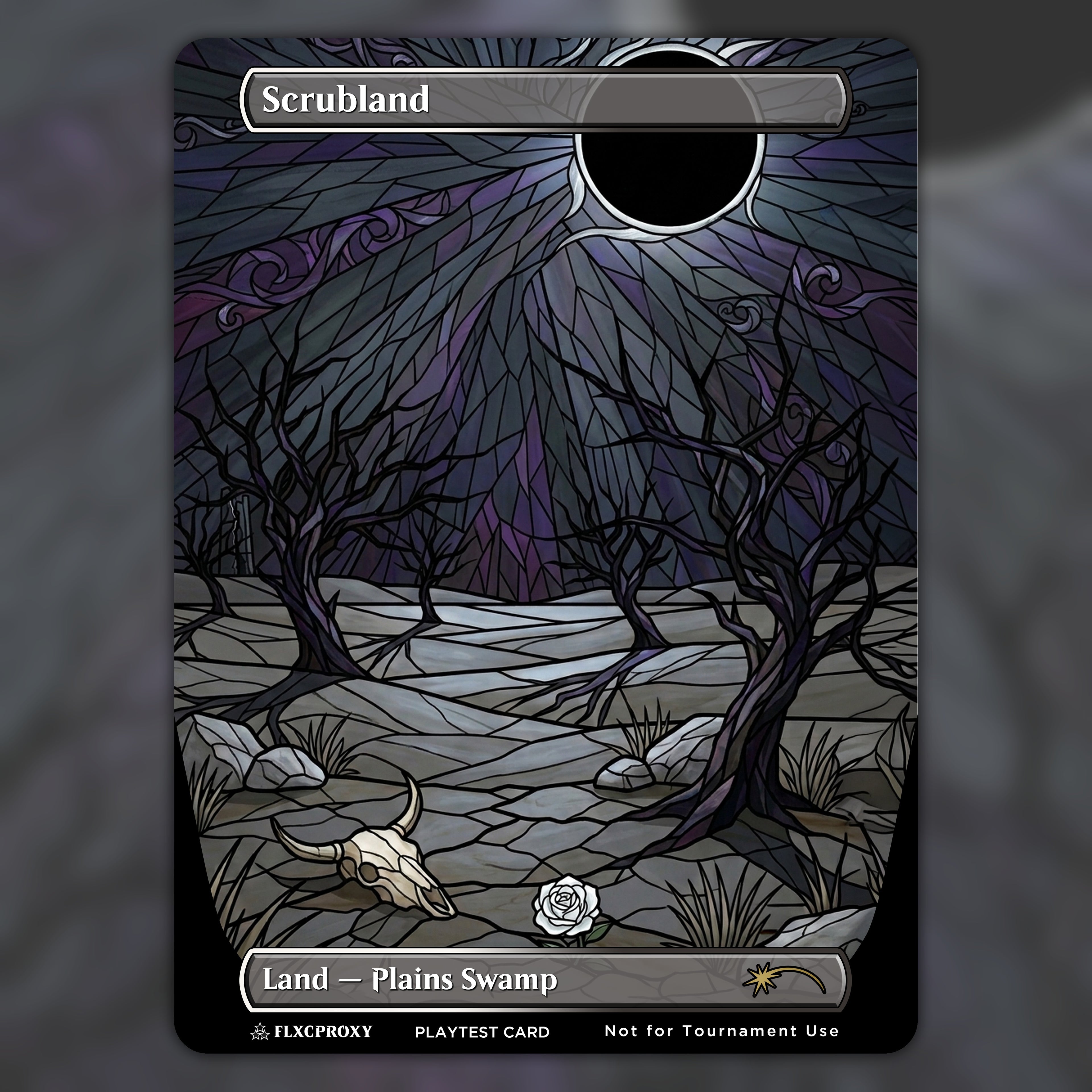 Scrubland MTG Proxy Stained Glass