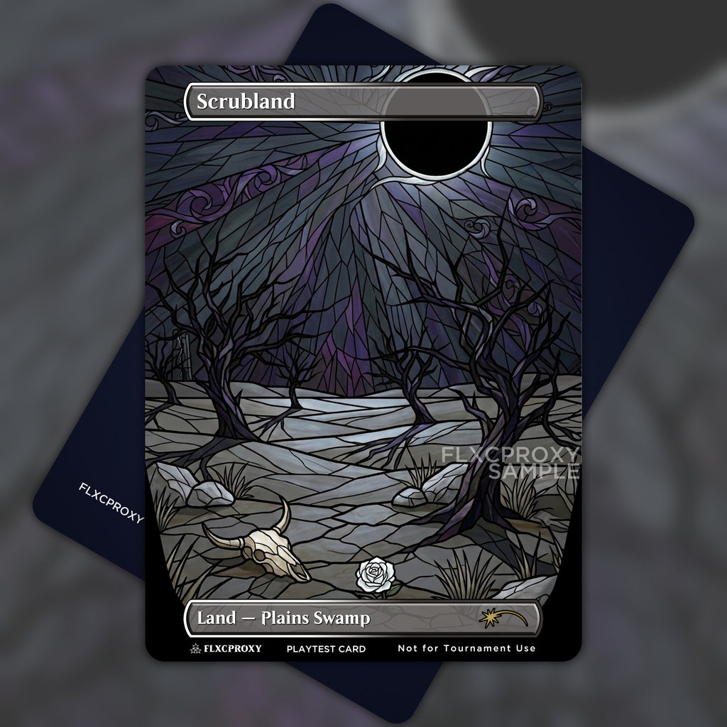 Scrubland MTG Proxy Stained Glass