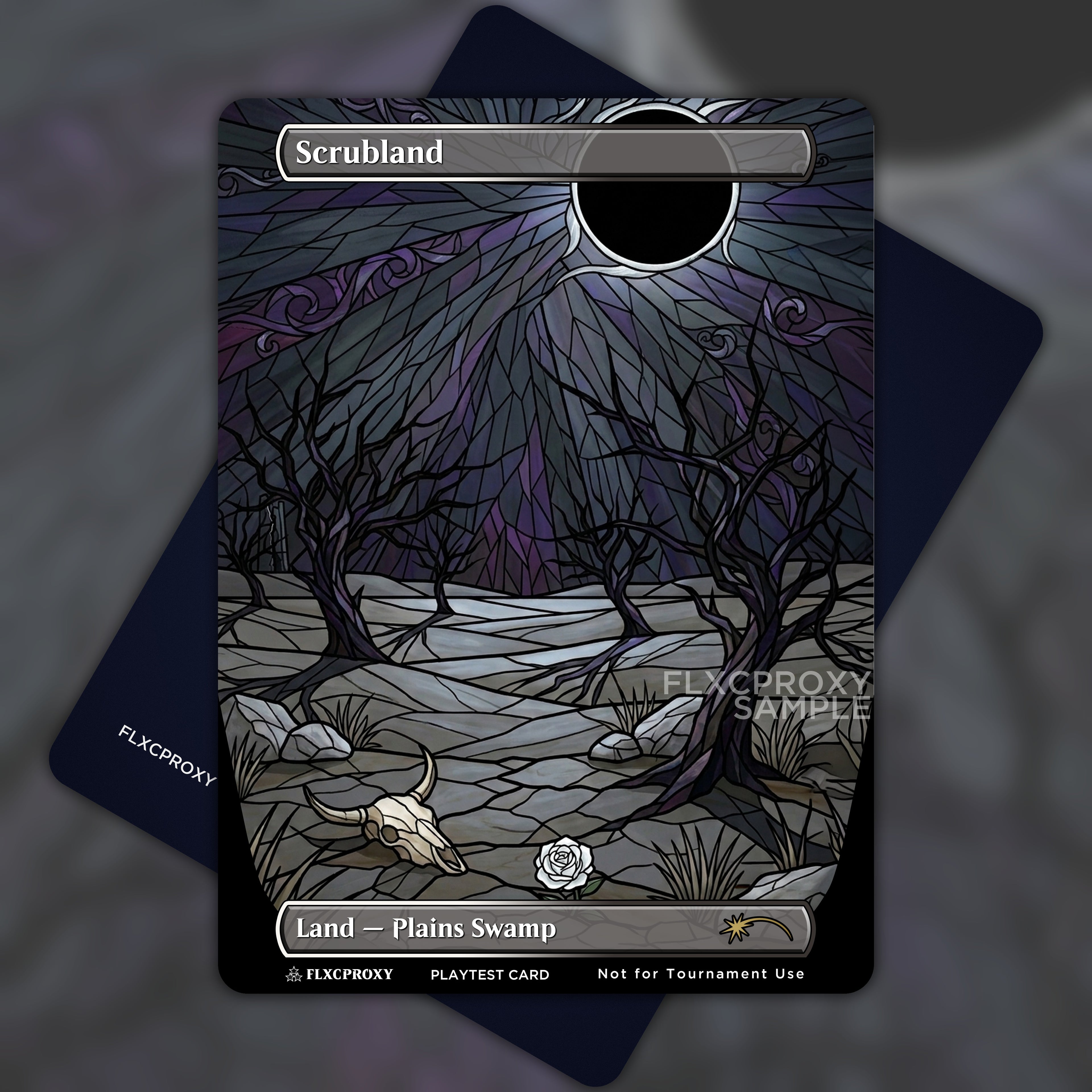 Scrubland MTG Proxy Stained Glass