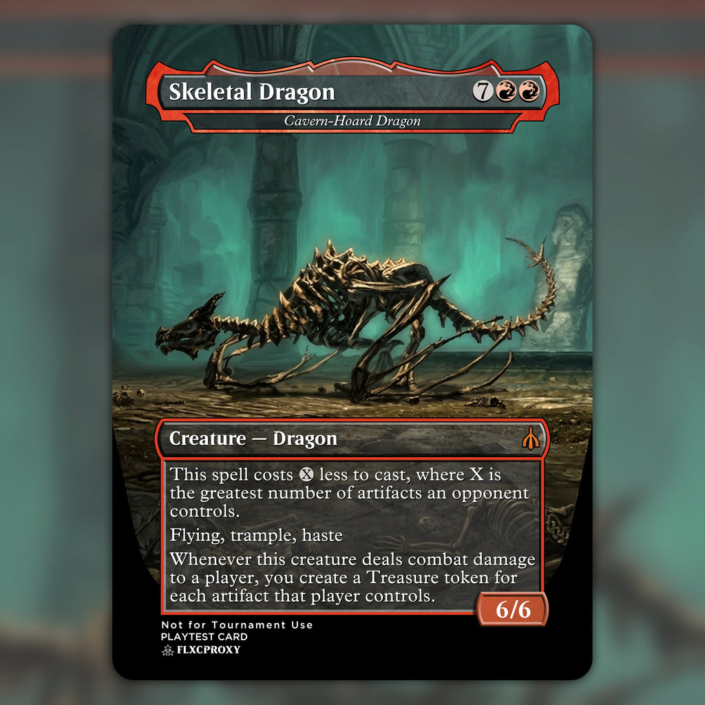 Cavern-Hoard Dragon MTG Proxy Skeletal Dragon