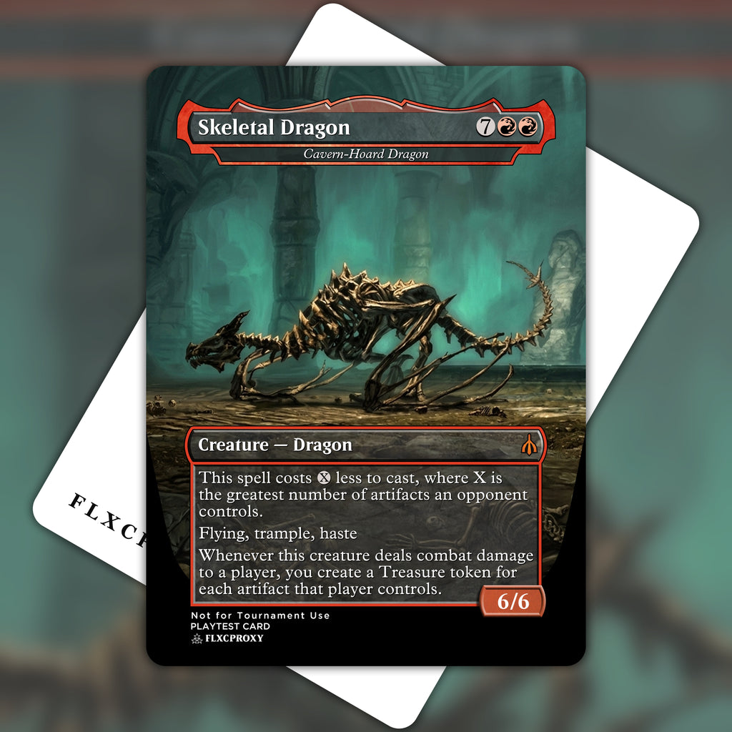 Cavern-Hoard Dragon MTG Proxy Skeletal Dragon