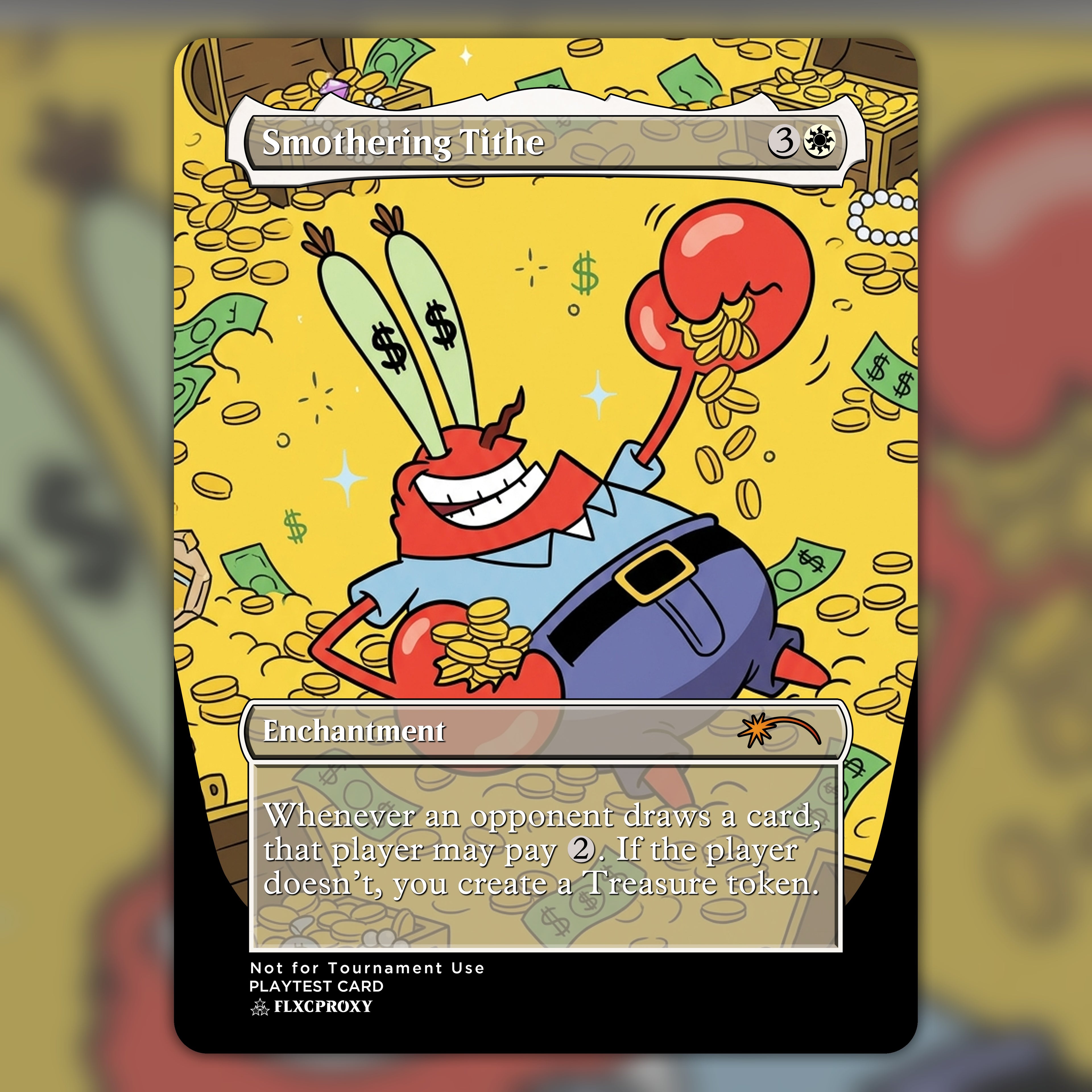 Smothering Tithe MTG Proxy SpongeBob