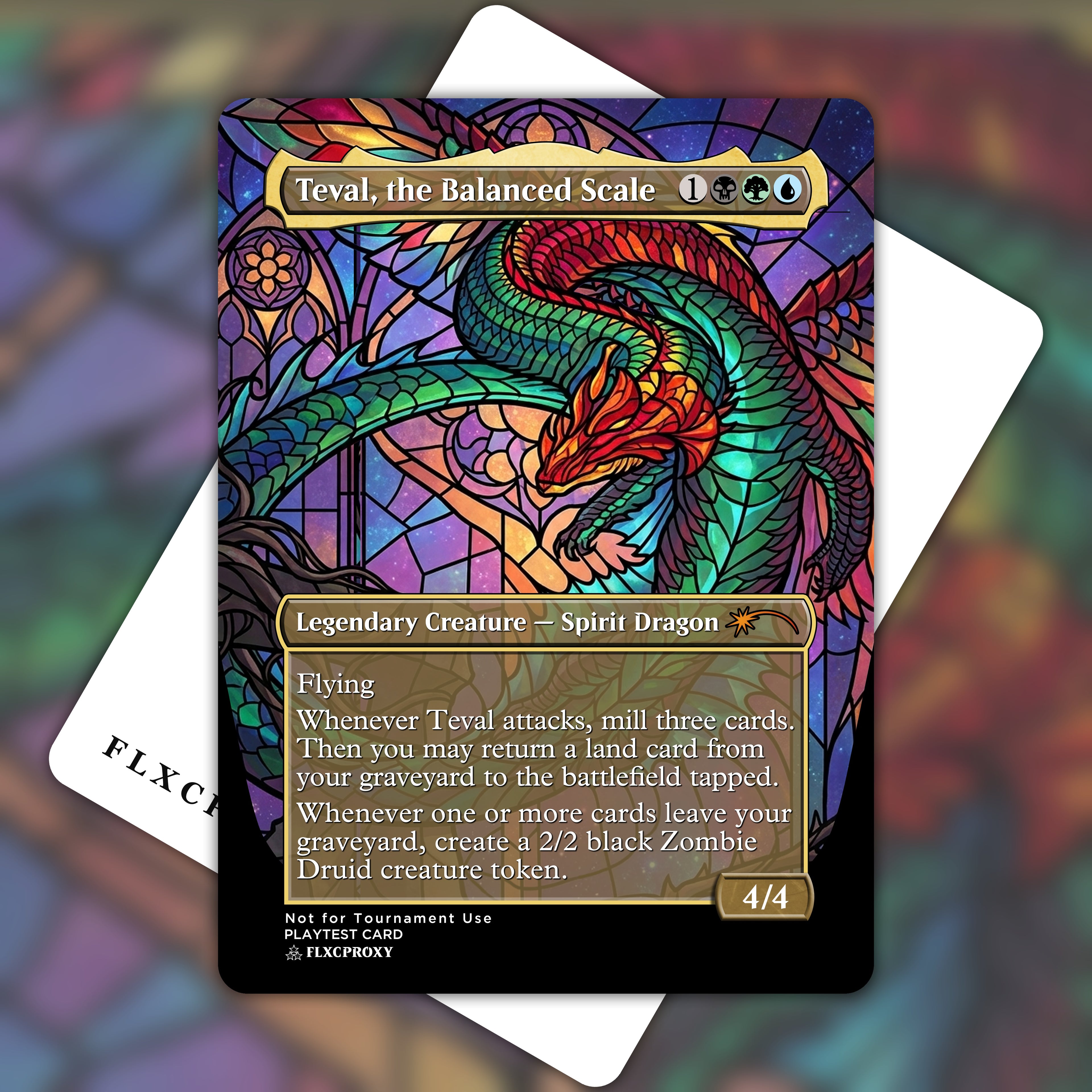 Teval, the Balanced Scale MTG Proxy Stained Glass