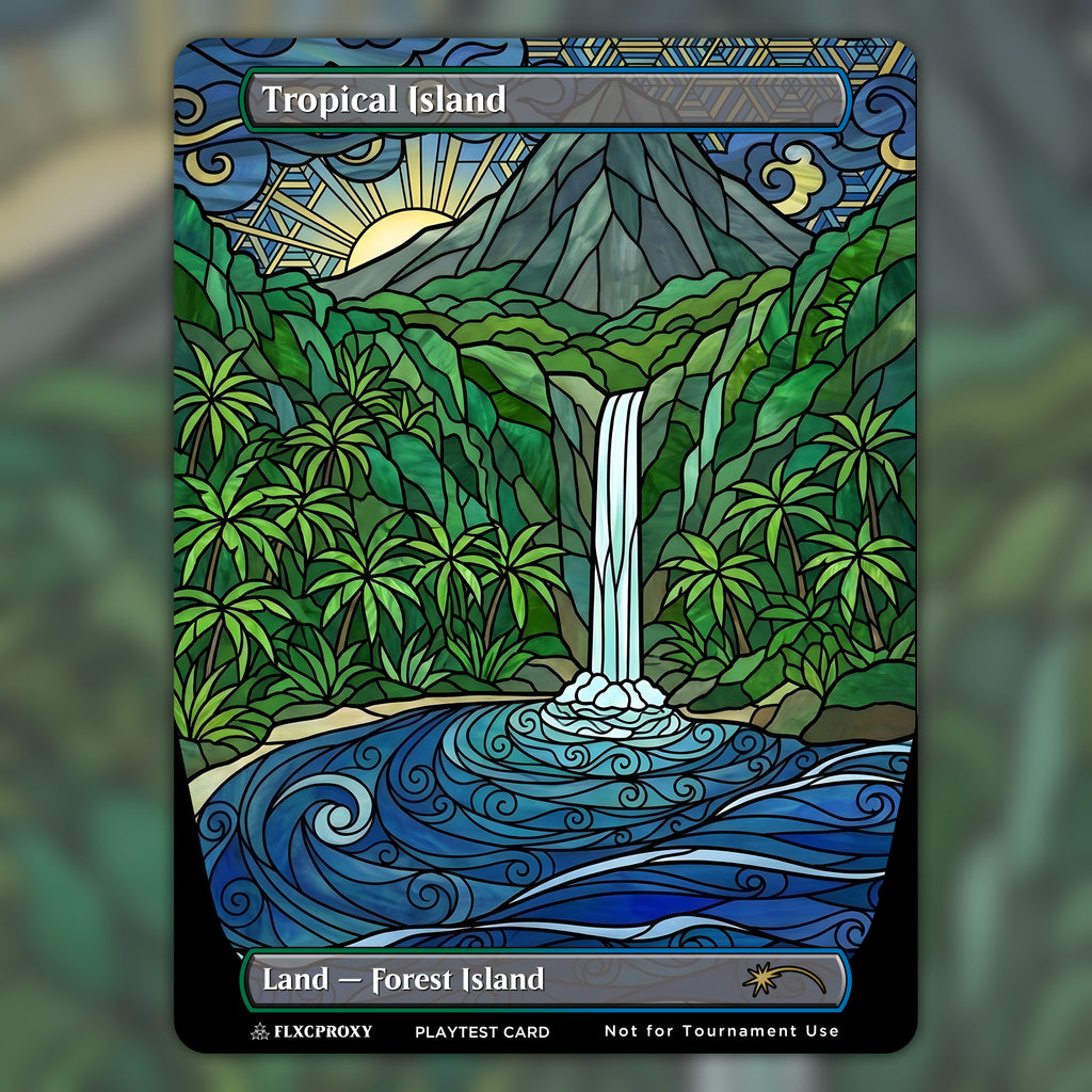 Tropical Island MTG Proxy Stained Glass