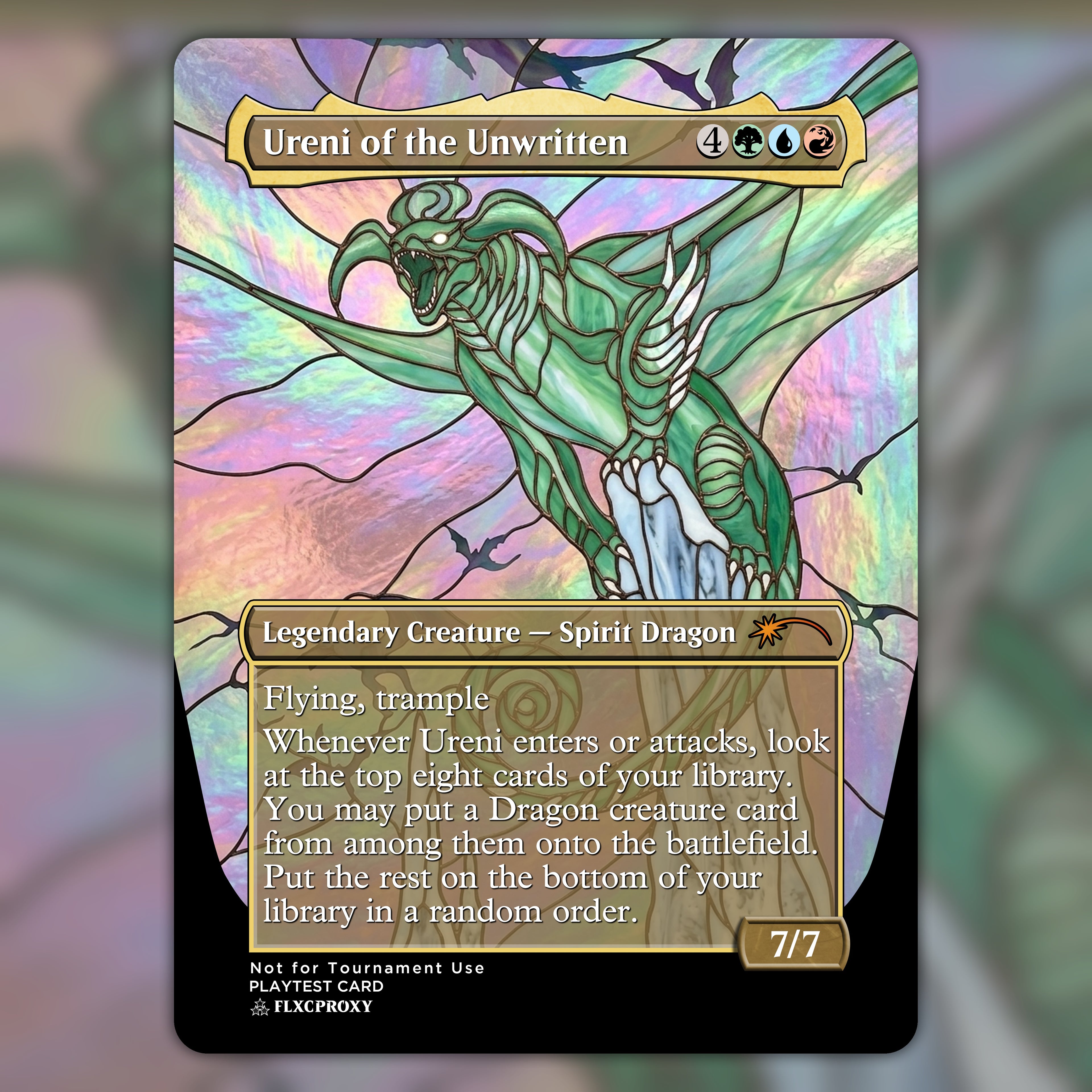 Ureni of the Unwritten MTG Proxy Stained Glass