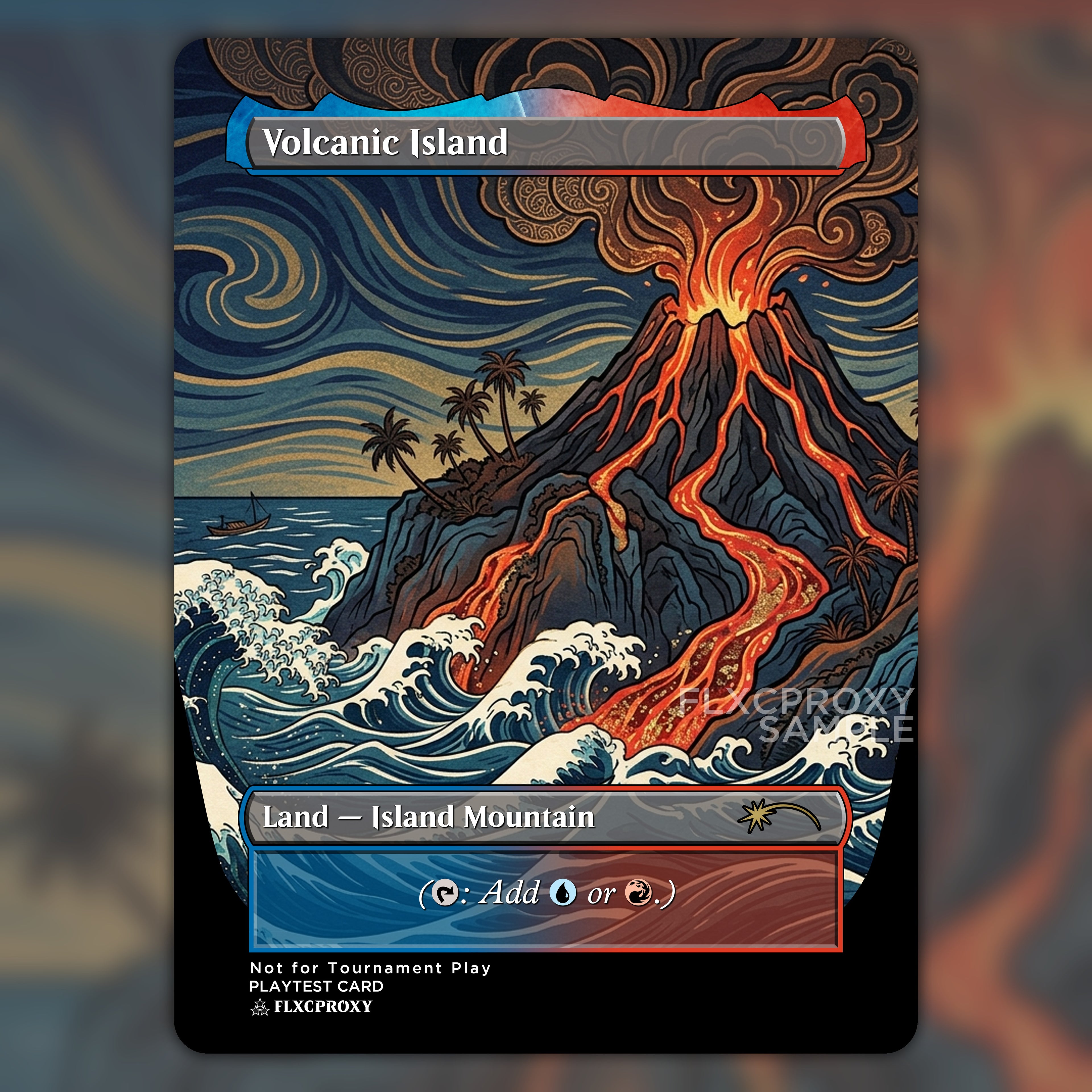 Volcanic Island MTG Proxy Full Art