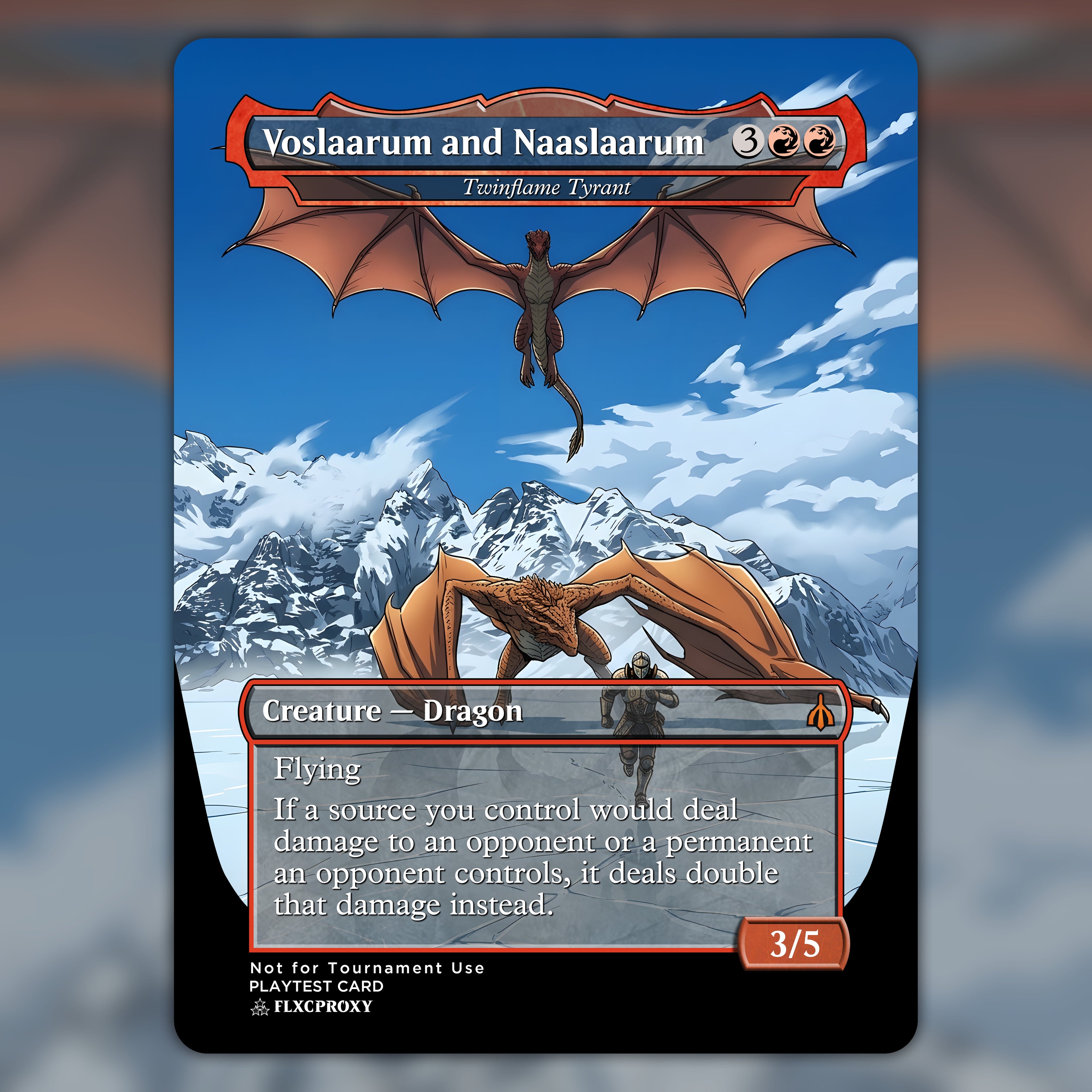 Twinflame Tyrant MTG Proxy Voslaarum and Naaslaarum