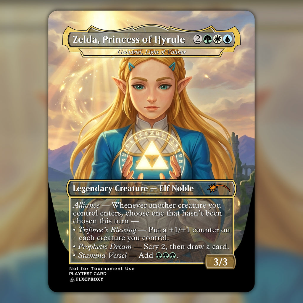 Galadriel, Light of Valinor MTG Proxy Zelda, Princess of Hyrule