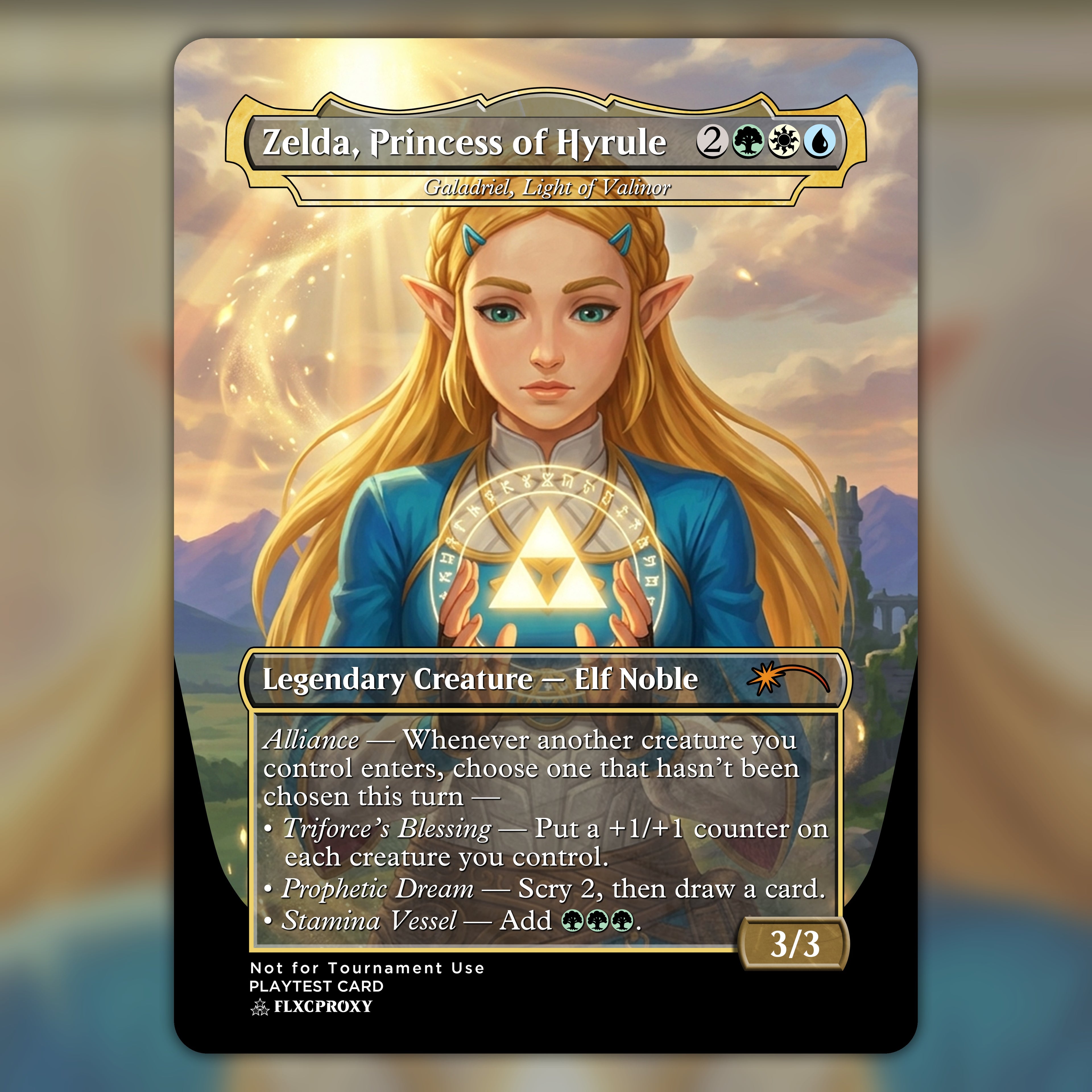 Galadriel, Light of Valinor MTG Proxy Zelda, Princess of Hyrule